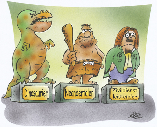 Cartoon: Zivildienstleistender (medium) by HSB-Cartoon tagged dinosaurier,neandertaler,zivildienst,zivildienstleistender,museum,museumsreif,karikatur,heinrich,schwarze,blanke,airbrush,cartoon,dinosaurier,neandertaler,zivildienst,museum,museumsreif,natur,tiere,mensch,evolution