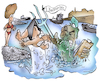 Cartoon: Badeverbot im Fließgewässer (small) by HSB-Cartoon tagged badeverbot,schwimmverbot,fließgewässer,fluss,fluß,flussströömung,wasserströmung,buhnenkopf,buhnenköpfe,wasserpolizei,wapo,rhein,schiffsverkehr,wasserstrudel,untiefe,nichtschwimmer,dlrg,deutschlebensrettungsgesellschaft,cartoon,schwimmer,schwimmerin,strafe,vergehen,bußgeld,poseidon,dreizack,strafzettel,donau,elbe,weser