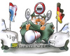 Cartoon: Europagrenze (small) by HSB-Cartoon tagged grenze,grezverkehr,zoll,douane,grenzkontrolle,grenzwächter,europa,eu,deutschland,neiderland,schlagbaum