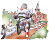 Cartoon: Radwegpoller (small) by HSB-Cartoon tagged poller,radfahren,radfahrwege,rradfahrer,sicherheit,karikatur,verkehrssicherheut,schutz,bike,ebike,radeln,radbahn,schutzanzug