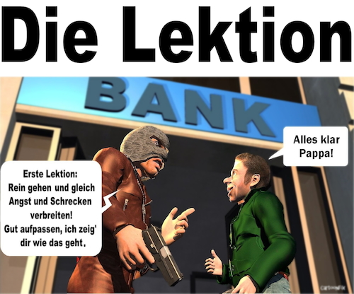 Cartoon: Die Lektion - The Lesson (medium) by Cartoonfix tagged die,lektion,the,lesson,corona,angst,fear