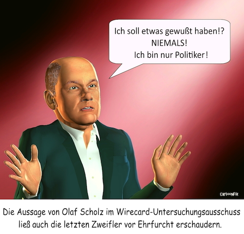 Cartoon: Die Wahrheit... (medium) by Cartoonfix tagged olaf,scholz,wirecard,untersuchungsausschuß