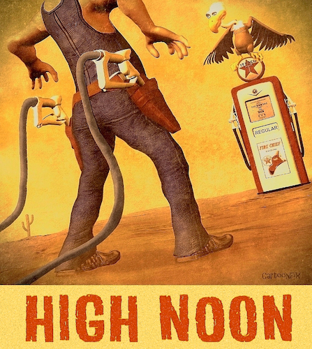 Cartoon: High Noon (medium) by Cartoonfix tagged iran,krieg,usa,israel,öl,gas,spritpreise