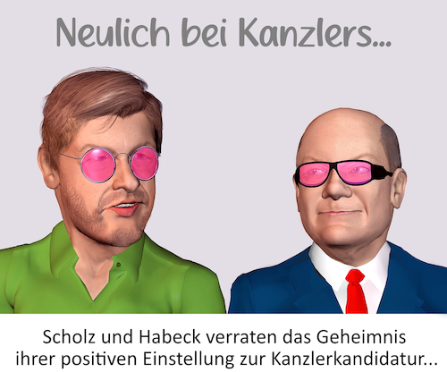 Cartoon: Neulich bei Kanzlers... (medium) by Cartoonfix tagged habeck,scholz,kanzlerkandidatur,rosar,rote,brille