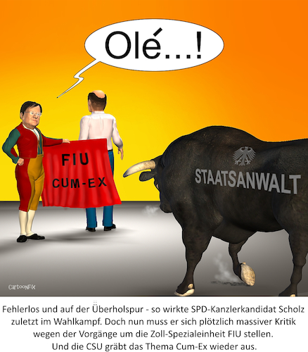 Cartoon: Olee... (medium) by Cartoonfix tagged kanzlerkandidat,2021,olaf,scholz,cum,ex,fiu,justizministerium