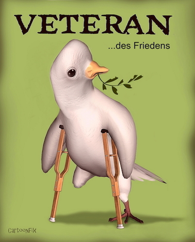 Cartoon: Veteran (medium) by Cartoonfix tagged veteran,friedenstaube