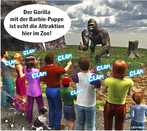 Cartoon: Die Spielgefährtin - Playmate (medium) by Cartoonfix tagged die,spielgefährtin,the,playmate