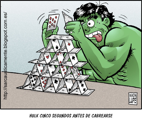 Cartoon: be careful (medium) by Wadalupe tagged hulk,comic,angry,cartoon,hobby,relax