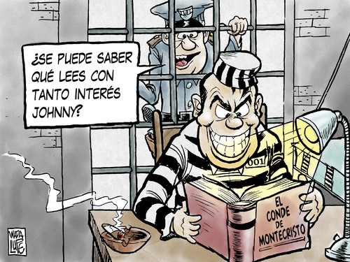 Cartoon: el preso de montecristo (medium) by Wadalupe tagged preso,presidio,carcel,dumas,montecristo,celda,libertad,fuga