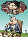 Cartoon: bullfighter chessplayer (small) by Wadalupe tagged bullfighter chess player tournament sport thinking