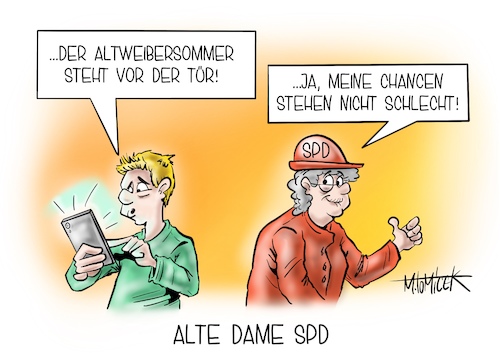 Alte Dame SPD von Mirco Tomicek | Politik Cartoon | TOONPOOL