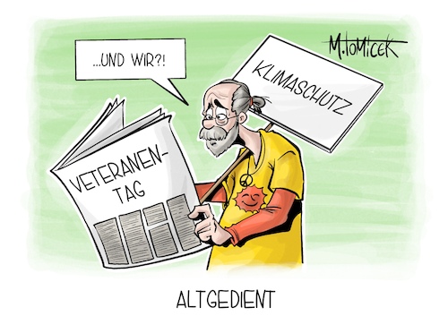 Cartoon: Altgedient (medium) by Mirco Tomicek tagged veteranentag,veteranen,veteran,anerkennung,soldaten,soldat,altgedient,bundeswehr,militär,einsätze,einsatz,bundestag,politik,klimadialog,klimaschutz,klima,dialog,berlin,petersberg,klimaziele,cartoon,karikatur,pressekarikatur,mirco,tomicek,veteranentag,veteranen,veteran,anerkennung,soldaten,soldat,altgedient,bundeswehr,militär,einsätze,einsatz,bundestag,politik,klimadialog,klimaschutz,klima,dialog,berlin,petersberg,klimaziele,cartoon,karikatur,pressekarikatur,mirco,tomicek