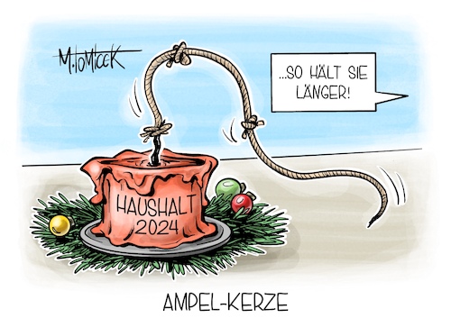 Cartoon: Ampel-Kerze (medium) by Mirco Tomicek tagged ampelkoalition,regierung,ampel,etat,2024,haushalt,haushaltssperre,haushaltskrise,advent,kerze,adventskranz,finanzen,koalition,karikatur,pressekarikatur,cartoon,mirco,tomicek,ampelkoalition,regierung,ampel,etat,2024,haushalt,haushaltssperre,haushaltskrise,advent,kerze,adventskranz,finanzen,koalition,karikatur,pressekarikatur,cartoon,mirco,tomicek