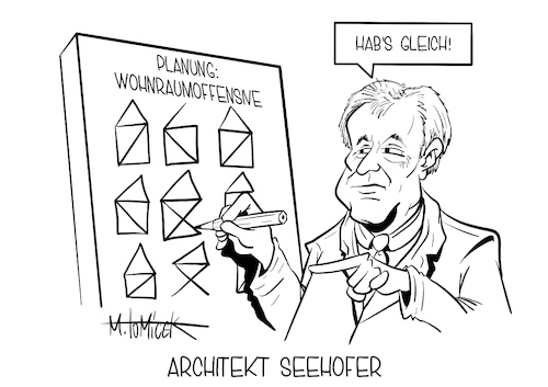 Cartoon: Architekt Seehofer (medium) by Mirco Tomicek tagged horst,seehofer,ergebnisse,wohnraumoffensive,wohnungen,häuser,bauen,wohnraum,offensive,planung,plan,wohnräume,familie,gebäude,mehrfamilienhaus,haus,bauminister,koalition,miete,mietspiegel,großstädte,großstadt,spiegel,baugebiete,architekt,cartoon,karikatur,pressekarikatur,mirco,tomicek,horst,seehofer,ergebnisse,wohnraumoffensive,wohnungen,häuser,bauen,wohnraum,offensive,planung,plan,wohnräume,familie,gebäude,mehrfamilienhaus,haus,bauminister,koalition,miete,mietspiegel,großstädte,großstadt,spiegel,baugebiete,architekt,cartoon,karikatur,pressekarikatur,mirco,tomicek