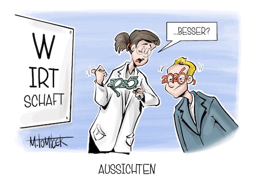 Cartoon: Aussichten (medium) by Mirco Tomicek tagged regierung,koalition,deutsche,wirtschaft,konjunktur,konjunkturprognose,prognose,wirtschaftsaussicht,industrie,politik,neujahr,neues,jahr,silvester,optiker,augenarzt,brillen,karikatur,cartoon,pressekarikatur,mirco,tomicek,regierung,koalition,deutsche,wirtschaft,konjunktur,konjunkturprognose,prognose,wirtschaftsaussicht,industrie,politik,neujahr,neues,jahr,silvester,optiker,augenarzt,brillen,karikatur,cartoon,pressekarikatur,mirco,tomicek