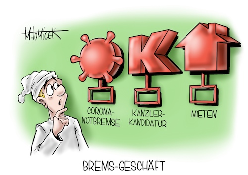 Cartoon: Brems-Geschäft (medium) by Mirco Tomicek tagged corona,notbremse,bremse,not,infektionsschutzgesetz,schutzgesetz,infektion,kanzlerkandidat,kanzlerkandidatur,kanzlerkandidaten,kanzleramt,kanzler,bundestag,mieten,mietendeckel,miete,mietbremse,mietenbremse,wohnungen,wohnungsraum,pandemie,lockdown,shutdwon,virus,michel,cartoon,karikatur,pressekarikatur,mirco,tomicek,corona,notbremse,bremse,not,infektionsschutzgesetz,schutzgesetz,infektion,kanzlerkandidat,kanzlerkandidatur,kanzlerkandidaten,kanzleramt,kanzler,bundestag,mieten,mietendeckel,miete,mietbremse,mietenbremse,wohnungen,wohnungsraum,pandemie,lockdown,shutdwon,virus,michel,cartoon,karikatur,pressekarikatur,mirco,tomicek