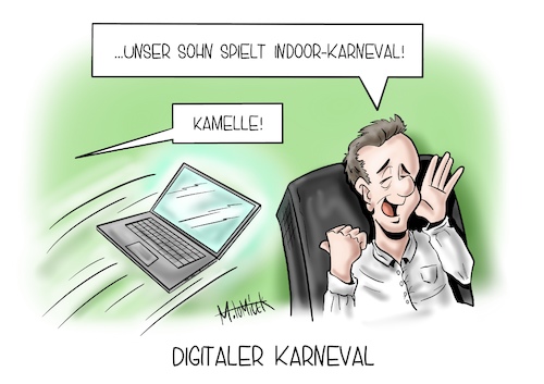 Cartoon: Digitaler Karneval (medium) by Mirco Tomicek tagged karnval,session,corona,virus,coronavirus,pandemie,lockdown,covid19,fasching,fassenet,fastnacht,narren,jecken,jeck,aschermittwoch,fastenacht,fastnet,kamelle,köln,düsseldorf,karnevalsumzug,umzug,home,homeoffice,zuhause,indoor,digital,digitalisierung,karikatur,cartoon,pressekarikatur,mirco,tomicek,karnval,session,corona,virus,coronavirus,pandemie,lockdown,covid19,fasching,fassenet,fastnacht,narren,jecken,jeck,aschermittwoch,fastenacht,fastnet,kamelle,köln,düsseldorf,karnevalsumzug,umzug,home,homeoffice,zuhause,indoor,digital,digitalisierung,karikatur,cartoon,pressekarikatur,mirco,tomicek