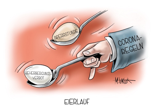 Cartoon: Eierlauf (medium) by Mirco Tomicek tagged beherbergungsverbot,beherbergung,bayern,csu,corona,hotspots,risiko,risikogebiete,gebiet,gebiete,berlin,sperrstunde,sperr,sperrung,stunde,gastwirte,gastwirt,gastronomie,geklagt,klage,gericht,gerichtsbeschluss,beschluss,eier,covid19,coronaregeln,regeln,maßnahme,maßnahmen,bund,angela,merkel,bundesländer,cartoon,karikatur,pressekarikatur,mirco,tomicek,beherbergungsverbot,beherbergung,bayern,csu,corona,hotspots,risiko,risikogebiete,gebiet,gebiete,berlin,sperrstunde,sperr,sperrung,stunde,gastwirte,gastwirt,gastronomie,geklagt,klage,gericht,gerichtsbeschluss,beschluss,eier,covid19,coronaregeln,regeln,maßnahme,maßnahmen,bund,angela,merkel,bundesländer,cartoon,karikatur,pressekarikatur,mirco,tomicek