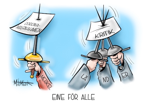 Cartoon: Eine für Alle (medium) by Mirco Tomicek tagged angela,merkel,anne,will,tv,show,fernseh,fernsehsendung,sendung,interview,kritik,harten,kurs,druck,corona,maßnahmen,covid19,pandemie,virus,dritte,welle,verschärfungen,verschärfung,lockerung,ostern,bund,länder,ministerpräsidenten,minister,armin,laschet,notbremse,bremse,not,inzidenzwert,inzidenz,lockdown,shutdown,cdu,union,politik,beschlüsse,kurswechsel,ministerkonferenz,konferenz,cartoon,karikatur,pressekarikatur,mirco,tomicek,angela,merkel,anne,will,tv,show,fernseh,fernsehsendung,sendung,interview,kritik,harten,kurs,druck,corona,maßnahmen,covid19,pandemie,virus,dritte,welle,verschärfungen,verschärfung,lockerung,ostern,bund,länder,ministerpräsidenten,minister,armin,laschet,notbremse,bremse,not,inzidenzwert,inzidenz,lockdown,shutdown,cdu,union,politik,beschlüsse,kurswechsel,ministerkonferenz,konferenz,cartoon,karikatur,pressekarikatur,mirco,tomicek