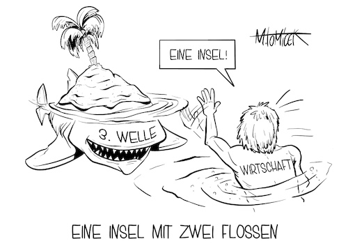 Eine Insel mit Zwei Flossen