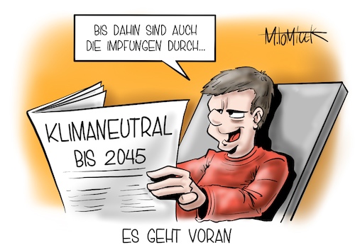 Cartoon: Es geht voran (medium) by Mirco Tomicek tagged deutschland,klimaneutral,2045,klima,neutral,klimaschutz,klimaschutzgesetz,gesetz,umwelt,co2,emissionen,bundesumweltministerin,svenja,schulue,olaf,scholz,eckpunkte,neutralität,zukunft,bundesverfassungsgericht,urteil,umweltschutz,impfungen,corona,geimpfte,impfung,virus,impfzentrum,cartoon,karikatur,pressekarikatur,mirco,tomicek,deutschland,klimaneutral,2045,klima,neutral,klimaschutz,klimaschutzgesetz,gesetz,umwelt,co2,emissionen,bundesumweltministerin,svenja,schulue,olaf,scholz,eckpunkte,neutralität,zukunft,bundesverfassungsgericht,urteil,umweltschutz,impfungen,corona,geimpfte,impfung,virus,impfzentrum,cartoon,karikatur,pressekarikatur,mirco,tomicek