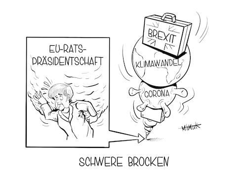 Cartoon: EU-Ratspräsidentschaft (medium) by Mirco Tomicek tagged eu,rat,ratspräsidentschaft,vorsitz,präsident,europa,angela,merkel,lösungen,brexit,corona,covid19,klimawandel,rettung,rettungspaket,digitalisierung,karikatur,presse,cartoon,mirco,tomicek,eu,rat,ratspräsidentschaft,vorsitz,präsident,europa,angela,merkel,lösungen,brexit,corona,covid19,klimawandel,rettung,rettungspaket,digitalisierung,karikatur,presse,cartoon,mirco,tomicek