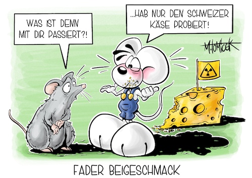 Cartoon: Fader Beigeschmack (medium) by Mirco Tomicek tagged schweiz,atom,atommüll,endlager,lager,atomkraft,atomenergie,deutsche,grenze,grenzen,deutschland,nahe,mülllager,brennstäbe,diddl,maus,cartoon,karikatur,pressekarikatur,mirco,tomicek,schweiz,atom,atommüll,endlager,lager,atomkraft,atomenergie,deutsche,grenze,grenzen,deutschland,nahe,mülllager,brennstäbe,diddl,maus,cartoon,karikatur,pressekarikatur,mirco,tomicek