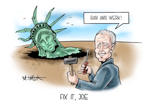 Fix it Joe von Mirco Tomicek | Politik Cartoon | TOONPOOL