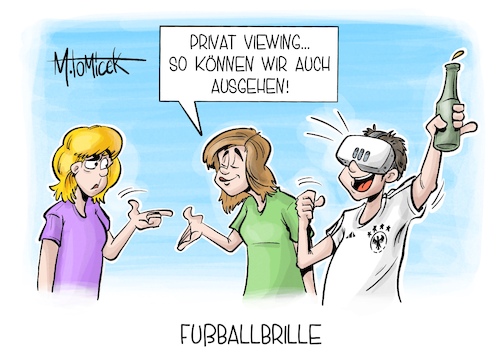 Cartoon: Fußballbrille (medium) by Mirco Tomicek tagged em,europameister,europameisterschaft,fußball,public,viewing,fans,vr,brille,virtual,reality,anpfiff,fußballspiel,mannschaft,cartoon,karikatur,pressekarikatur,mirco,tomicek,em,europameister,europameisterschaft,fußball,public,viewing,fans,vr,brille,virtual,reality,anpfiff,fußballspiel,mannschaft,cartoon,karikatur,pressekarikatur,mirco,tomicek