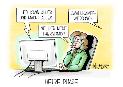 Cartoon: Heiße Phase (medium) by Mirco Tomicek tagged wahlkampf,wahl,wahlwerbung,wahlkampfwerbung,wahlen,neuwahl,neuwahlen,bundestagswahl,union,spd,grüne,fdp,afd,linke,bsw,tv,neuer,thermomix,küche,cartoon,karikatur,pressekarikatur,mirco,tomicek,wahlkampf,wahl,wahlwerbung,wahlkampfwerbung,wahlen,neuwahl,neuwahlen,bundestagswahl,union,spd,grüne,fdp,afd,linke,bsw,tv,neuer,thermomix,küche,cartoon,karikatur,pressekarikatur,mirco,tomicek