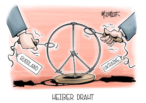 Cartoon: Heißer Draht (medium) by Mirco Tomicek tagged istanbul,verhandlungen,frieden,friedensverhandlungen,russland,ukraine,usa,putin,selenskyj,krieg,waffenruhe,heißer,draht,karikatur,cartoon,pressekarikatur,mirco,tomicek,istanbul,verhandlungen,frieden,friedensverhandlungen,russland,ukraine,usa,putin,selenskyj,krieg,waffenruhe,heißer,draht,karikatur,cartoon,pressekarikatur,mirco,tomicek
