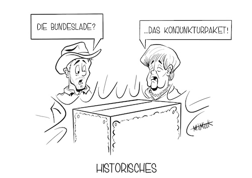 Cartoon: Historisches (medium) by Mirco Tomicek tagged konjunkturpaket,konjunktur,hilfe,gorko,große,koalition,bundestag,deutschland,merkel,mwst,mehrwertsteuer,kindergeld,karikatur,tomicek,cartoon,soforthilfe,unternehmen,corona,covid19,konjunkturpaket,konjunktur,hilfe,gorko,große,koalition,bundestag,deutschland,merkel,mwst,mehrwertsteuer,kindergeld,karikatur,tomicek,cartoon,soforthilfe,unternehmen,corona,covid19