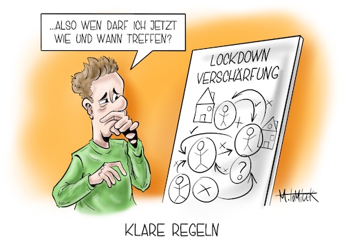 Cartoon: Klare Regeln (medium) by Mirco Tomicek tagged corona,covid19,beschränkung,beschränkungen,verschärfung,verschärfungen,ende,januar,verlängert,bund,und,länder,maßnahmen,harter,lockdown,shutdown,kontakt,kontaktbeschränkungen,kontaktbeschränkung,kontakte,personen,haushalt,inzidenz,15km,umkreis,ausflüge,wohnort,angela,merkel,opposition,impfstrategie,cartoon,karikatur,pressekarikatur,mirco,tomicek,corona,covid19,beschränkung,beschränkungen,verschärfung,verschärfungen,ende,januar,verlängert,bund,und,länder,maßnahmen,harter,lockdown,shutdown,kontakt,kontaktbeschränkungen,kontaktbeschränkung,kontakte,personen,haushalt,inzidenz,15km,umkreis,ausflüge,wohnort,angela,merkel,opposition,impfstrategie,cartoon,karikatur,pressekarikatur,mirco,tomicek