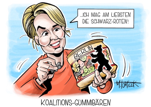 Cartoon: Koalitions-Gummibären (medium) by Mirco Tomicek tagged berlin,berlinwahl,wahlen,wahl,cdu,spd,koalition,koalitionsverhandlungen,regierung,regierungsbildung,sondierung,sondierungsgespräche,franziska,giffey,schwarz,rot,berliner,bär,gummibärchen,goldbären,haribo,karikatur,cartoon,pressekarikatur,mirco,tomicek,berlin,berlinwahl,wahlen,wahl,cdu,spd,koalition,koalitionsverhandlungen,regierung,regierungsbildung,sondierung,sondierungsgespräche,franziska,giffey,schwarz,rot,berliner,bär,gummibärchen,goldbären,haribo,karikatur,cartoon,pressekarikatur,mirco,tomicek