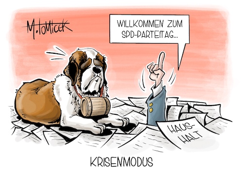 Cartoon: Krisenmodus (medium) by Mirco Tomicek tagged krisenmodus,wort,des,jahres,spd,parteitag,partei,krise,krisen,haushalt,kurssuche,berlin,vorsitz,vorsitzende,kanzler,kanzlerpartei,olaf,scholz,karikatur,pressekarikatur,cartoon,mirco,tomicek,krisenmodus,wort,des,jahres,spd,parteitag,partei,krise,krisen,haushalt,kurssuche,berlin,vorsitz,vorsitzende,kanzler,kanzlerpartei,olaf,scholz,karikatur,pressekarikatur,cartoon,mirco,tomicek