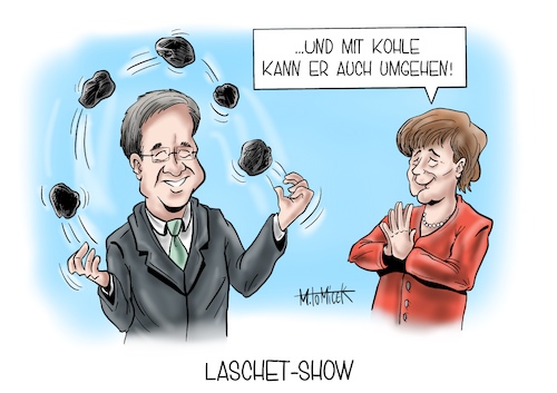 Laschet-Show von Mirco Tomicek | Politik Cartoon | TOONPOOL