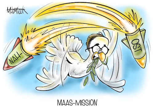 Cartoon: Maas-Mission (medium) by Mirco Tomicek tagged heiko,maas,außenminister,minister,kurzbesuch,besuch,gaza,gazastreifen,streifen,konflikt,konflikte,nahost,nahostkonflikt,israel,palästina,gebiete,waffenruhe,waffenstillstand,frieden,friedenstaube,taube,tel,aviv,raketen,grenze,cartoon,karikatur,pressekarikatur,mirco,tomicek,heiko,maas,außenminister,minister,kurzbesuch,besuch,gaza,gazastreifen,streifen,konflikt,konflikte,nahost,nahostkonflikt,israel,palästina,gebiete,waffenruhe,waffenstillstand,frieden,friedenstaube,taube,tel,aviv,raketen,grenze,cartoon,karikatur,pressekarikatur,mirco,tomicek