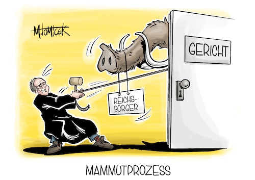 Cartoon: Mammutprozess (medium) by Mirco Tomicek tagged gericht,prozess,reichsbürger,prinz,reuß,urteil,gerichtsurteil,deutschland,karikatur,pressekarikatur,cartoon,mirco,tomicek,gericht,prozess,reichsbürger,prinz,reuß,urteil,gerichtsurteil,deutschland,karikatur,pressekarikatur,cartoon,mirco,tomicek