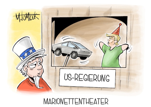 Cartoon: Marionettentheater (medium) by Mirco Tomicek tagged us,regierung,usa,amerika,donald,trump,kabinett,elon,musk,tesla,uncle,sam,präsident,präsidentschaftswahl,casper,theater,karikatur,pressekarikatur,cartoon,mirco,tomicek,us,regierung,usa,amerika,donald,trump,kabinett,elon,musk,tesla,uncle,sam,präsident,präsidentschaftswahl,casper,theater,karikatur,pressekarikatur,cartoon,mirco,tomicek