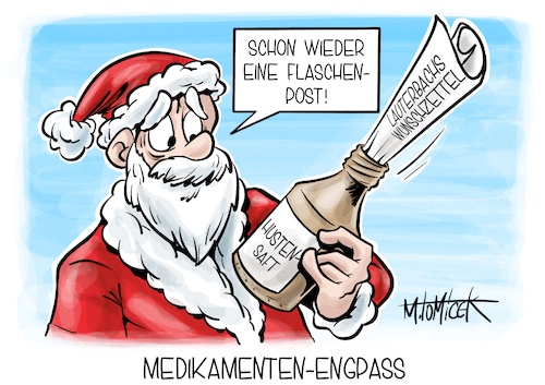 Cartoon: Medikamenten-Engpass (medium) by Mirco Tomicek tagged gesundheitsminister,karl,lauterbach,eckpunkte,medikamente,medikamenten,engpass,kinder,hustensaft,grippe,medikament,arznei,apotheke,arzt,apotheken,medizin,erkältung,weihnachten,cartoon,pressekarikatur,karikatur,mirco,tomicek,gesundheitsminister,karl,lauterbach,eckpunkte,medikamente,medikamenten,engpass,kinder,hustensaft,grippe,medikament,arznei,apotheke,arzt,apotheken,medizin,erkältung,weihnachten,cartoon,pressekarikatur,karikatur,mirco,tomicek