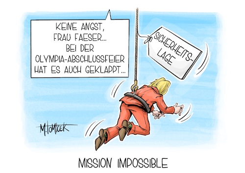 Cartoon: Mission Impossible (medium) by Mirco Tomicek tagged nancy,faeser,bundesamt,verfssungsschutz,sicherheit,sicherheitslage,lage,terror,gefahr,terrorgefahr,taylor,swift,konzert,olympia,abschlussfeier,abschluss,feier,olympische,spiele,mission,impossible,cartoon,karikatur,pressekarikatur,mirco,tomicek,nancy,faeser,bundesamt,verfssungsschutz,sicherheit,sicherheitslage,lage,terror,gefahr,terrorgefahr,taylor,swift,konzert,olympia,abschlussfeier,abschluss,feier,olympische,spiele,mission,impossible,cartoon,karikatur,pressekarikatur,mirco,tomicek