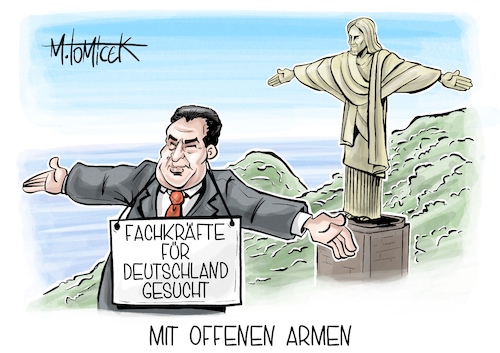 Mit offenen Armen