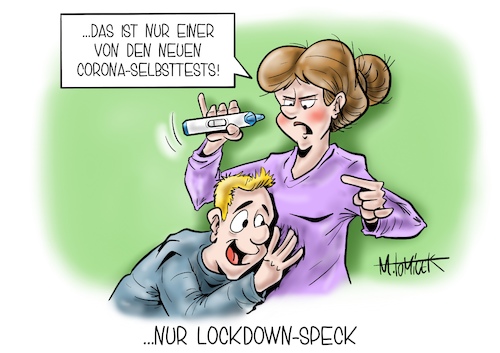 Cartoon: Nur Lockdown-Speck (medium) by Mirco Tomicek tagged corona,covid19,selbsttest,selbsttests,selbst,selbstgetestet,test,tests,testen,schnelltest,schnelltests,jens,spahn,arzneimittel,medizin,sonderzulassung,laien,zu,hause,daheim,virus,viren,eigenanwendung,lockdown,shutdown,pandemie,lockerungen,speck,schwanger,schwangerschaft,baby,schwangerschaftstest,cartoon,karikatur,pressekarikatur,mirco,tomicek,corona,covid19,selbsttest,selbsttests,selbst,selbstgetestet,test,tests,testen,schnelltest,schnelltests,jens,spahn,arzneimittel,medizin,sonderzulassung,laien,zu,hause,daheim,virus,viren,eigenanwendung,lockdown,shutdown,pandemie,lockerungen,speck,schwanger,schwangerschaft,baby,schwangerschaftstest,cartoon,karikatur,pressekarikatur,mirco,tomicek