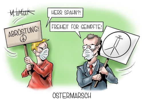 Cartoon: Ostermarsch (medium) by Mirco Tomicek tagged gesundheitsminister,jens,spahn,freiheit,freiheiten,geimpfte,impfte,impfungen,impfstoff,vorzüge,lockdown,shutdown,corona,covid19,pandemie,ostern,ostermarsch,marsch,osterfeiertage,feiertage,maßnahmen,verschärfungen,cartoon,karikatur,pressekarikatur,mirco,tomicek,gesundheitsminister,jens,spahn,freiheit,freiheiten,geimpfte,impfte,impfungen,impfstoff,vorzüge,lockdown,shutdown,corona,covid19,pandemie,ostern,ostermarsch,marsch,osterfeiertage,feiertage,maßnahmen,verschärfungen,cartoon,karikatur,pressekarikatur,mirco,tomicek