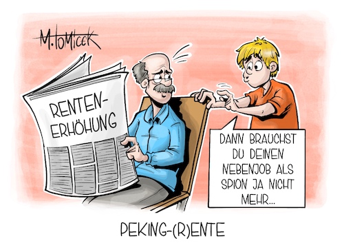 Cartoon: Peking-Rente (medium) by Mirco Tomicek tagged china,spionage,spion,chinaspion,afd,krah,kabinett,rente,renten,rentenerhöhung,erhöhung,finanzen,geld,ruhestand,arbeit,cartoon,karikatur,pressekarikatur,mirco,tomicek,china,spionage,spion,chinaspion,afd,krah,kabinett,rente,renten,rentenerhöhung,erhöhung,finanzen,geld,ruhestand,arbeit,cartoon,karikatur,pressekarikatur,mirco,tomicek