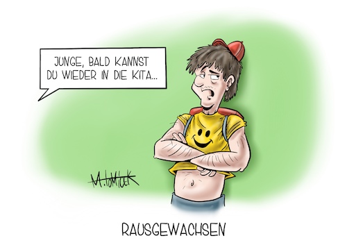 Cartoon: Rausgewachsen (medium) by Mirco Tomicek tagged schule,schulen,kita,kitas,kindergarten,kindertagesstätte,tagesstätte,kinder,schüler,grundschule,grundschüler,lehrer,lehrerinnen,digital,online,lernen,homeschooling,lockdown,shutdown,maßnahmen,corona,covid19,coronavirus,verschärfungen,verschärfung,karikatur,pressekarikatur,cartoon,mirco,tomicek,schule,schulen,kita,kitas,kindergarten,kindertagesstätte,tagesstätte,kinder,schüler,grundschule,grundschüler,lehrer,lehrerinnen,digital,online,lernen,homeschooling,lockdown,shutdown,maßnahmen,corona,covid19,coronavirus,verschärfungen,verschärfung,karikatur,pressekarikatur,cartoon,mirco,tomicek