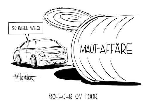 Cartoon: Scheuer on Tour (medium) by Mirco Tomicek tagged maut,affäre,verkehrsminister,andreas,scheuer,vorwürfe,untersuchungsausschuss,pkw,erdrückend,lügen,bundestag,untersuchung,zeuge,csu,europäische,gerichtshof,eugh,pläne,mautaffäre,auto,fahrzeug,haushaltsrecht,vergaberecht,cartoon,karikatur,pressekarikatur,mirco,tomicek,maut,affäre,verkehrsminister,andreas,scheuer,vorwürfe,untersuchungsausschuss,pkw,erdrückend,lügen,bundestag,untersuchung,zeuge,csu,europäische,gerichtshof,eugh,pläne,mautaffäre,auto,fahrzeug,haushaltsrecht,vergaberecht,cartoon,karikatur,pressekarikatur,mirco,tomicek