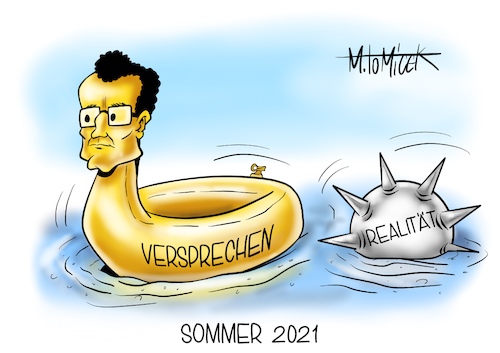 Cartoon: Sommer 2021 (medium) by Mirco Tomicek tagged jens,spahn,bundesgesundheitsminister,impfen,impfungen,impfstoff,impfstoffe,impfpriorisierung,priorisierung,gedämpft,sommer,urlaub,juni,impfangebot,corona,virus,lockdown,pandemie,cartoon,karikatur,pressekarikatur,mirco,tomicek,jens,spahn,bundesgesundheitsminister,impfen,impfungen,impfstoff,impfstoffe,impfpriorisierung,priorisierung,gedämpft,sommer,urlaub,juni,impfangebot,corona,virus,lockdown,pandemie,cartoon,karikatur,pressekarikatur,mirco,tomicek