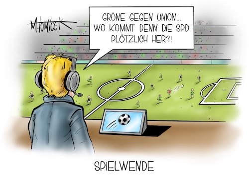 Cartoon: Spielwende (medium) by Mirco Tomicek tagged insa,umfrage,umfragewerte,spd,grüne,union,cdu,csu,olaf,scholz,annalena,baerbock,armin,laschet,beliebtheit,beliebtheitsgrad,bundestagswahlen,wahlen,wähler,frage,kanzlerfrage,kanzlerkandidaten,kanzlerkandidat,kanzlerkandidatur,fußball,fußballspiel,cartoon,karikatur,pressekarikatur,mirco,tomicek,insa,umfrage,umfragewerte,spd,grüne,union,cdu,csu,olaf,scholz,annalena,baerbock,armin,laschet,beliebtheit,beliebtheitsgrad,bundestagswahlen,wahlen,wähler,frage,kanzlerfrage,kanzlerkandidaten,kanzlerkandidat,kanzlerkandidatur,fußball,fußballspiel,cartoon,karikatur,pressekarikatur,mirco,tomicek