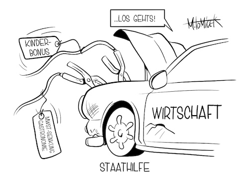 Cartoon: Staathilfe (medium) by Mirco Tomicek tagged wirtschaft,kinderbonus,kinder,bonus,familie,familien,mwst,mehrwertsteuer,steuer,senkung,senkungen,gastro,gastronomie,restaurants,essen,unternehmen,armen,ärmere,union,spd,cdu,csu,hilfspaket,hilf,paket,corona,covid19,virus,lockdown,shutdown,pandemie,staat,geld,koalition,koalitionspartner,zuschüsse,spitzentreffen,treffen,koalitionsausschuss,armin,laschet,merkel,karikatur,pressekarikatur,mirco,tomicek,cartoon,wirtschaft,kinderbonus,kinder,bonus,familie,familien,mwst,mehrwertsteuer,steuer,senkung,senkungen,gastro,gastronomie,restaurants,essen,unternehmen,armen,ärmere,union,spd,cdu,csu,hilfspaket,hilf,paket,corona,covid19,virus,lockdown,shutdown,pandemie,staat,geld,koalition,koalitionspartner,zuschüsse,spitzentreffen,treffen,koalitionsausschuss,armin,laschet,merkel,karikatur,pressekarikatur,mirco,tomicek,cartoon